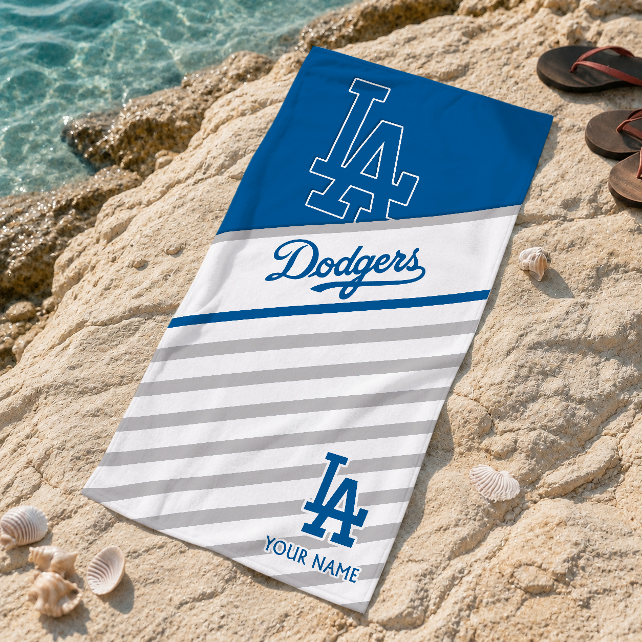 FINAL SALE - NEW CUSTOMIZED MLB02 LAD LOS ANGELES DODGERS BEACH TOWEL FOR FAN