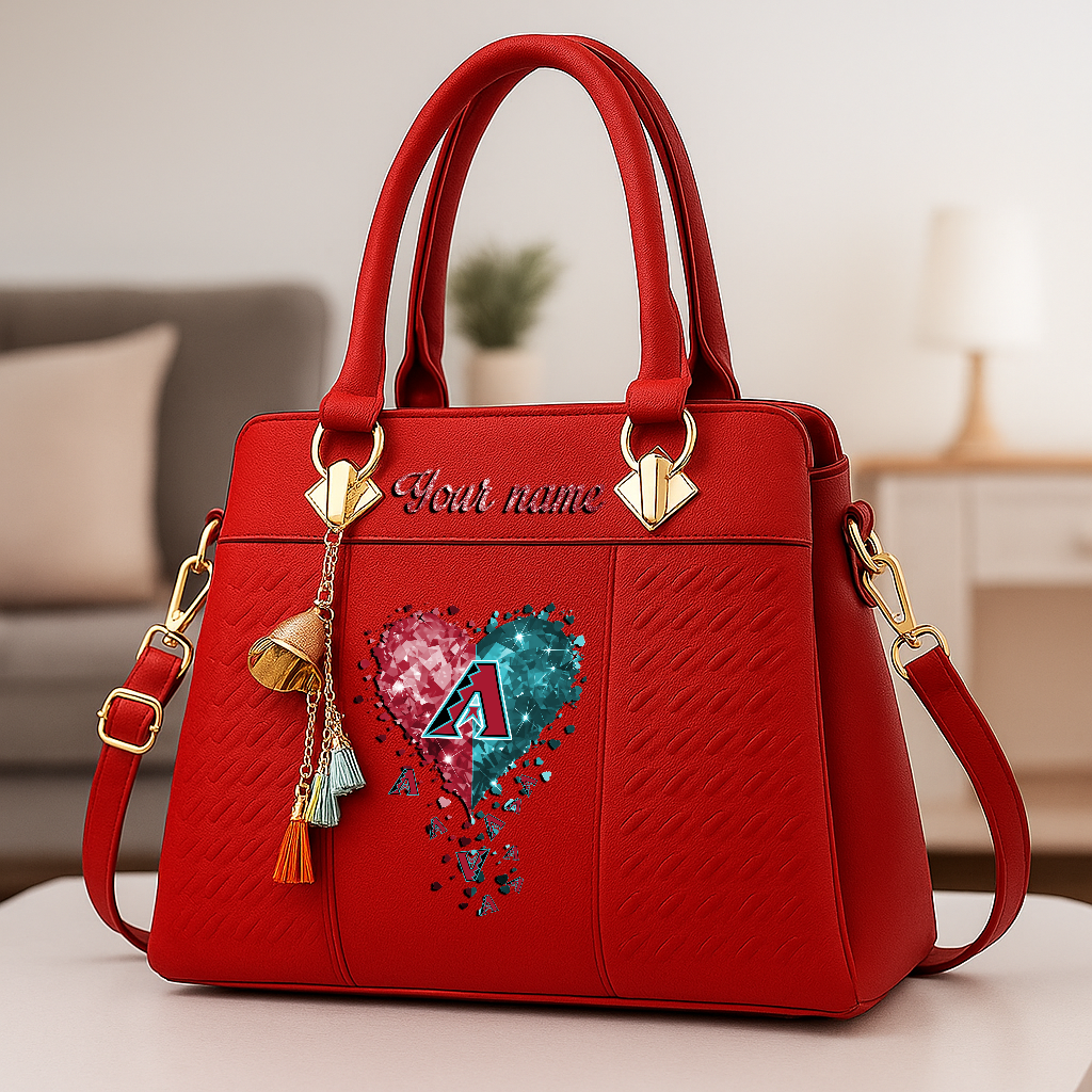 LIMITED EDITION - NEW CUSTOMIZED MLB07 ADS ARIZONA DIAMONDBACKS ZIP HANDBAG MULTICOLOR