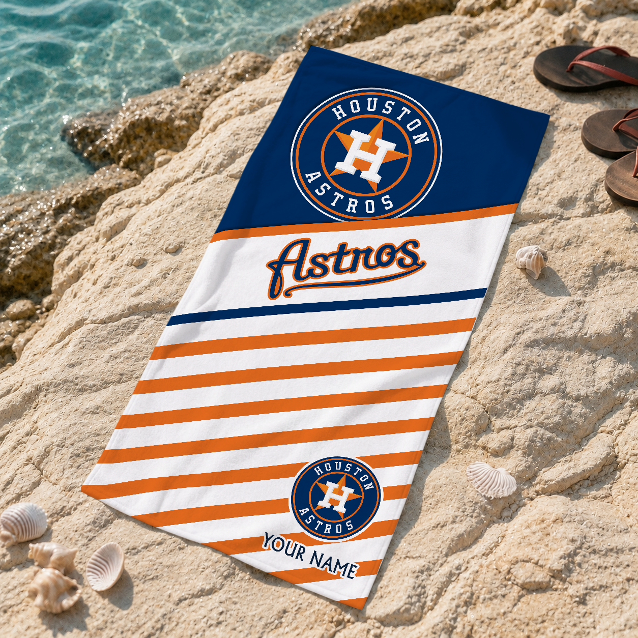 FINAL SALE - NEW CUSTOMIZED MLB10 HAS HOUSTON ASTROS BEACH TOWEL FOR FAN