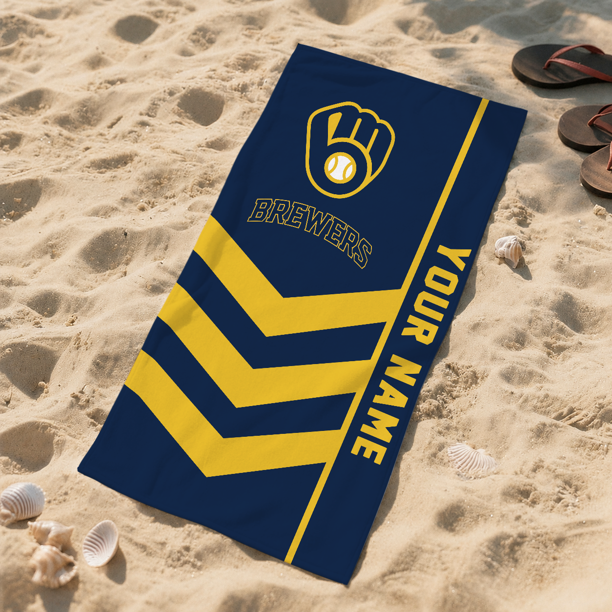HOT DEAL - NEW CUSTOMIZED MLB15 MBS MILWAUKEE BREWERS BEACH TOWEL FOR FAN