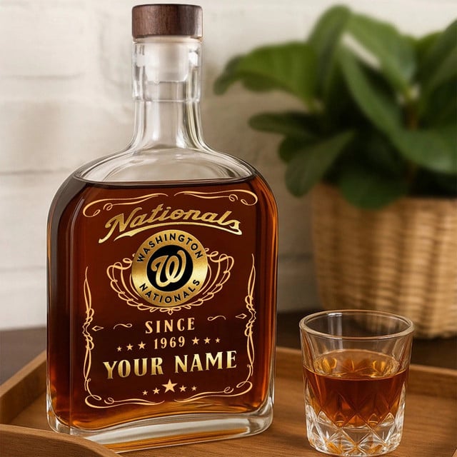 LIMITED EDITION - NEW CUSTOMIZED MLB28 WNS WASHINGTON NATIONALS LUXURY WHISKEY BOTTLE 450ML