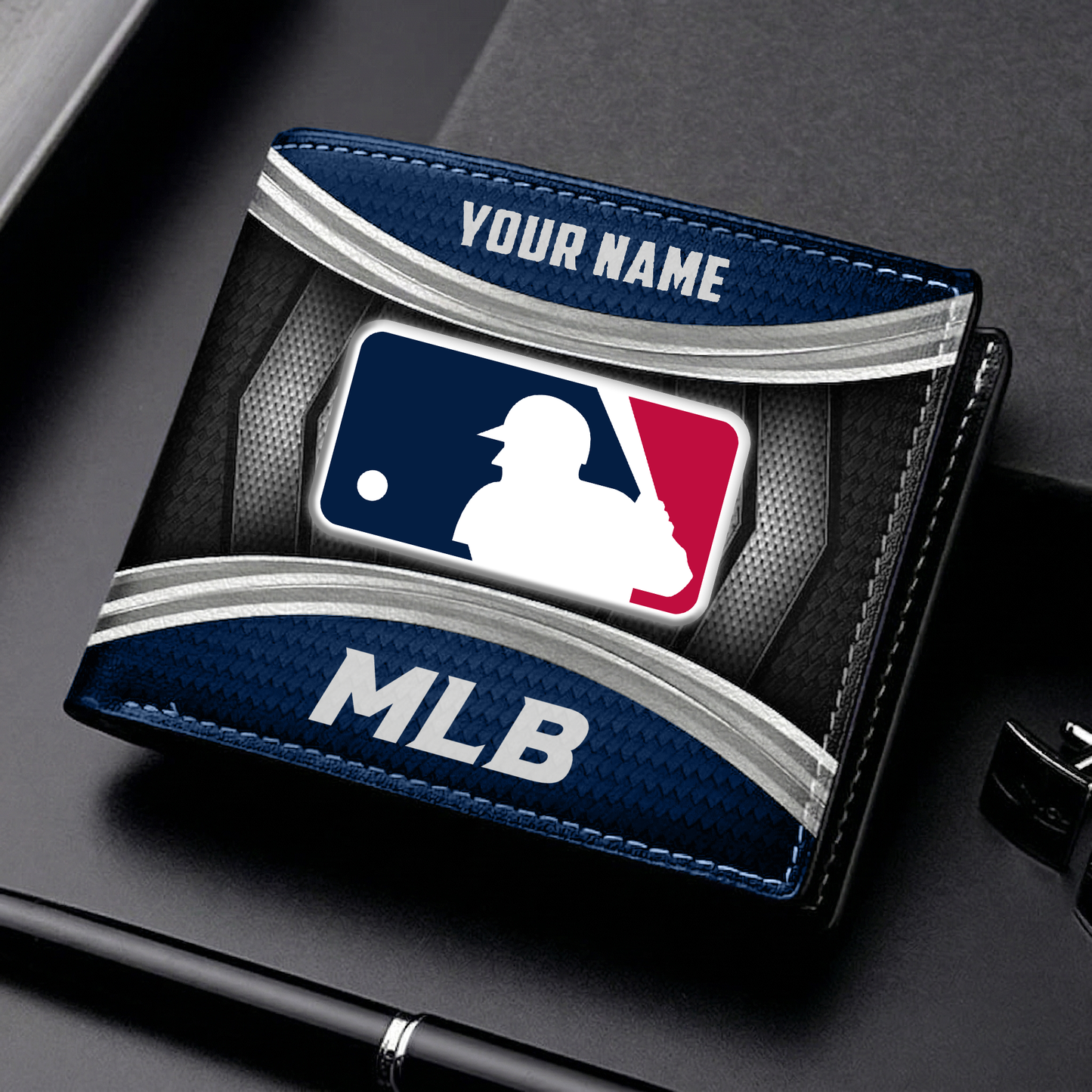 LIMITED EDITION - NEW CUSTOMIZED MLB31 MAJOR LEAGUE BASEBALL LEATHER WALLET