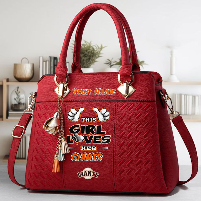 LIMITED EDITION - NEW CUSTOMIZED MLB06 SFG SAN FRANCISCO GIANTS ZIP HANDBAG MULTICOLOR