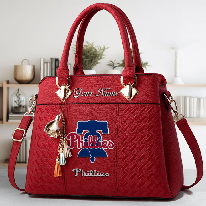 LIMITED EDITION - NEW CUSTOMIZED MLB11 PPS PHILADELPHIA PHILLIES ZIP HANDBAG MULTICOLOR