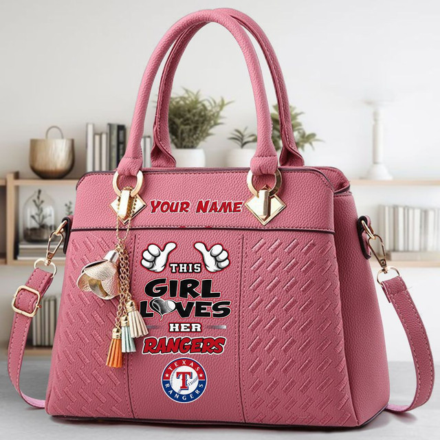 LIMITED EDITION - NEW CUSTOMIZED MLB08 TRS TEXAS RANGERS ZIP HANDBAG MULTICOLOR