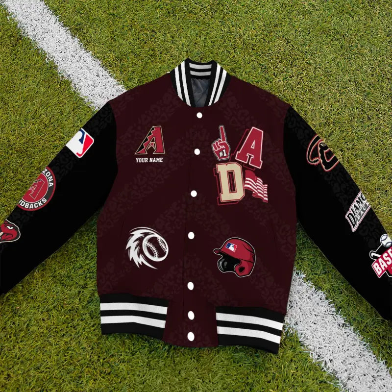 LIMITED EDITION - NEW CUSTOMIZED MLB07 ADS ARIZONA DIAMONDBACKS SATIN VARSITY & BASEBALL JACKETS