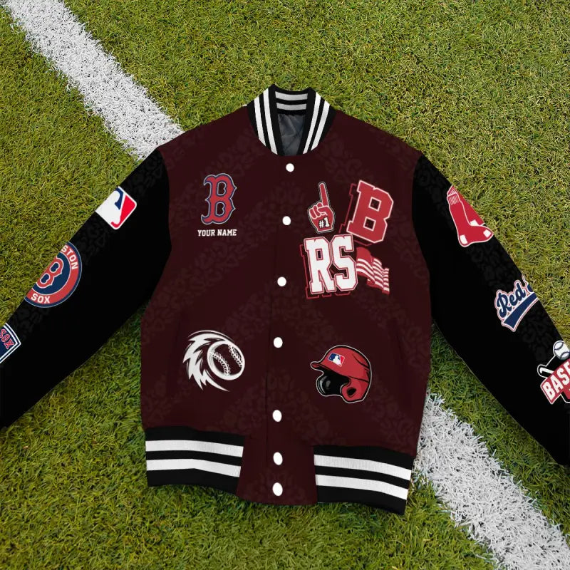 LIMITED EDITION - NEW CUSTOMIZED MLB03 BRS BOSTON RED SOX SATIN VARSITY & BASEBALL JACKETS