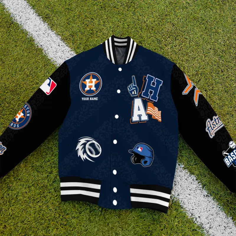 LIMITED EDITION - NEW CUSTOMIZED MLB10 HAS HOUSTON ASTROS SATIN VARSITY & BASEBALL JACKETS