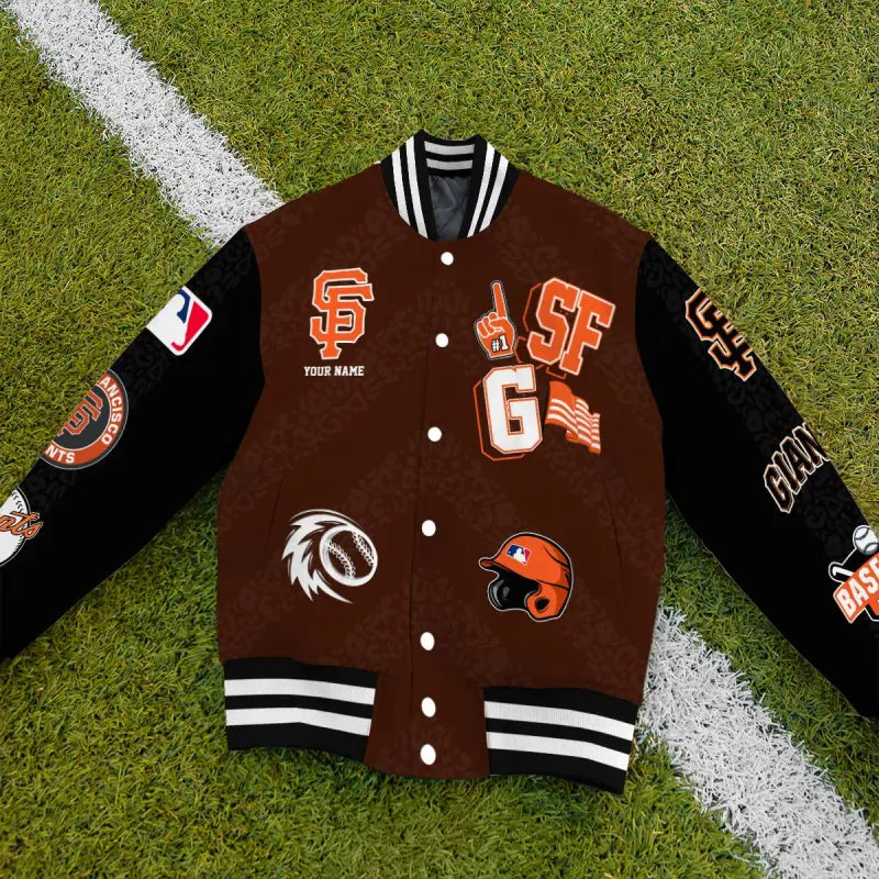 LIMITED EDITION - NEW CUSTOMIZED MLB06 SFG SAN FRANCISCO GIANTS SATIN VARSITY & BASEBALL JACKETS
