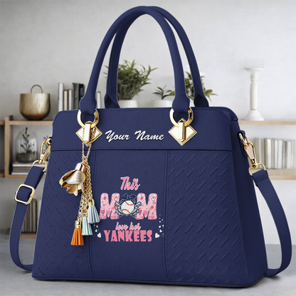 LIMITED EDITION - NEW CUSTOMIZED MLB01 NYY NEW YORK YANKEES ZIP HANDBAG MULTICOLOR