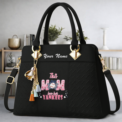 LIMITED EDITION - NEW CUSTOMIZED MLB01 NYY NEW YORK YANKEES ZIP HANDBAG MULTICOLOR