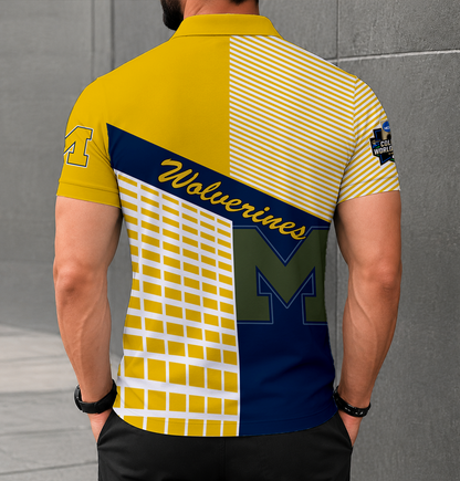 LIMITED EDITION - NEW CUSTOMIZED NCAA CWS01 MIW MICHIGAN WOLVERINES POLO SHIRT