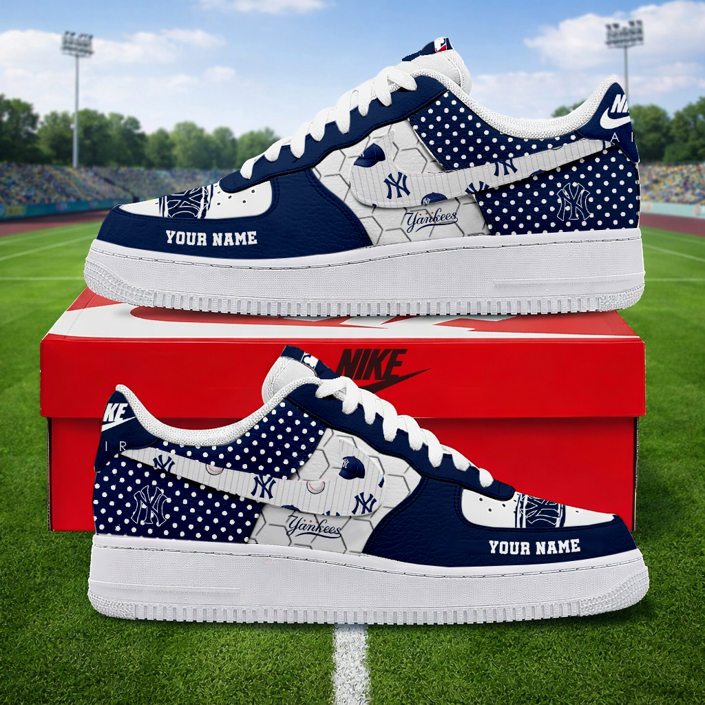 SPECIAL OFFER - NEW CUSTOMIZED MLB01 NYY NEW YORK YANKEES AF1 SNEAKERS