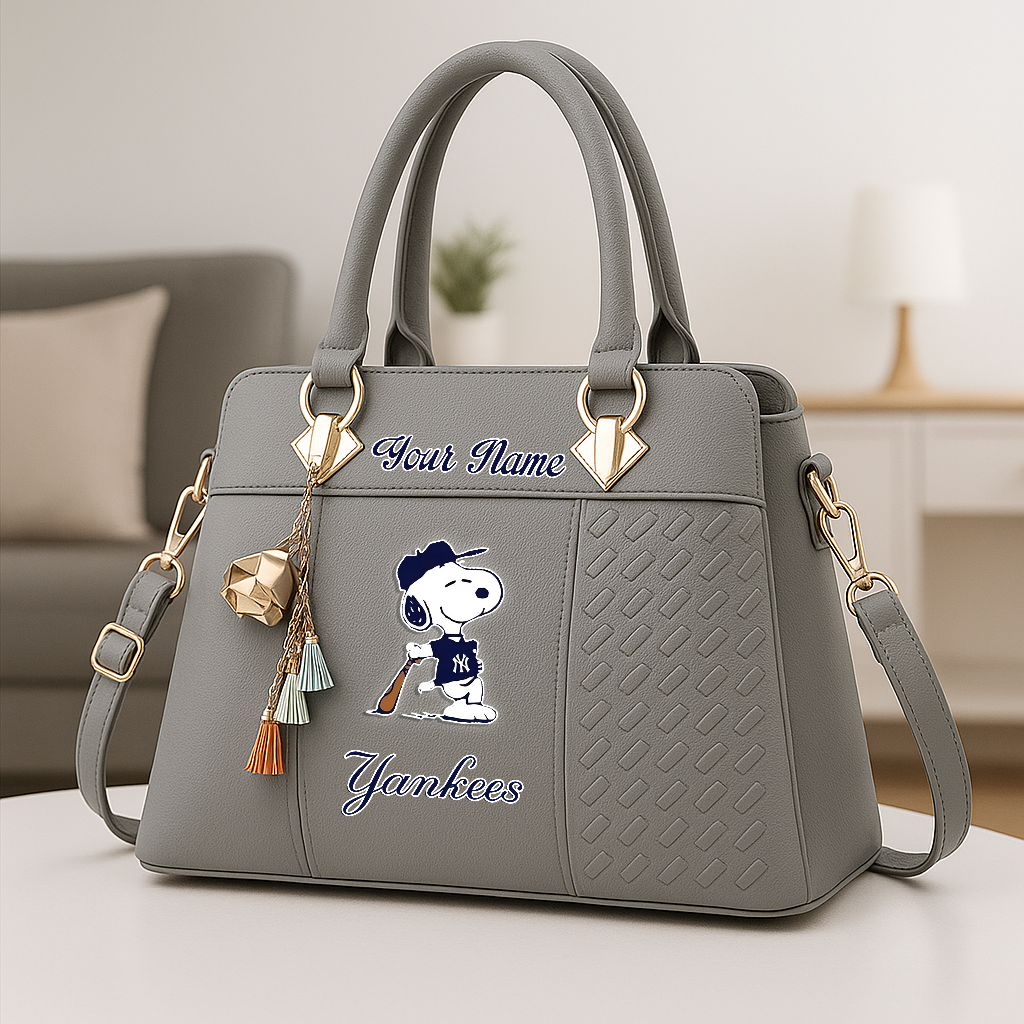 LIMITED EDITION - NEW CUSTOMIZED MLB01 NYY NEW YORK YANKEES ZIP HANDBAG MULTICOLOR