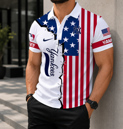 LIMITED EDITION - NEW CUSTOMIZED MLB01 NYY NEW YORK YANKEES POLO SHIRT, ZIP POLO SHIRT & T-SHIRTS