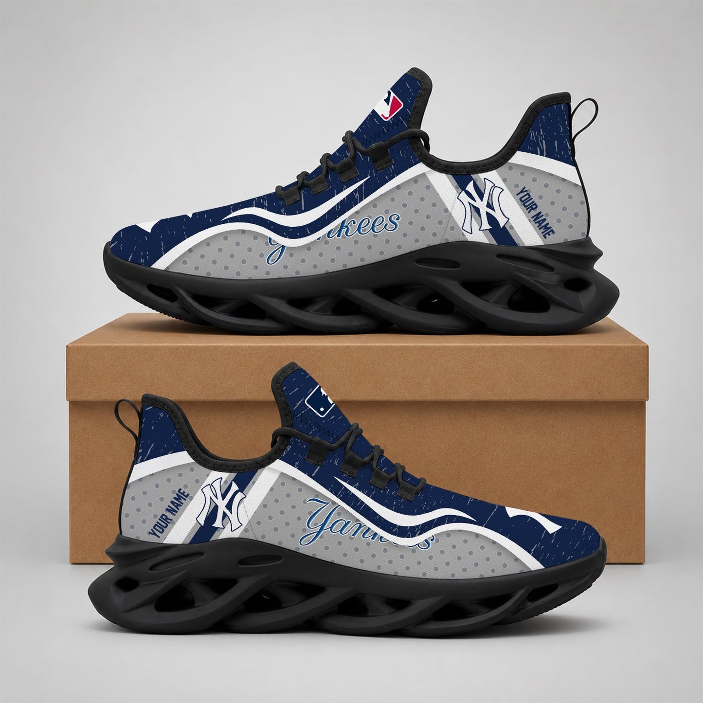 VIRAL EDITION - NEW CUSTOMIZED MLB01 NYY NEW YORK YANKEES MAX SOUL SHOES