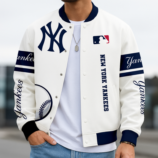 LIMITED EDITION - NEW CUSTOMIZED MLB01 NYY NEW YORK YANKEES BASEBALL JACKET, SATIN VARSITY JACKET