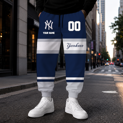 EXCLUSIVE EDITION - NEW CUSTOMIZED MLB01 NYY NEW YORK YANKEES SWEATPANTS