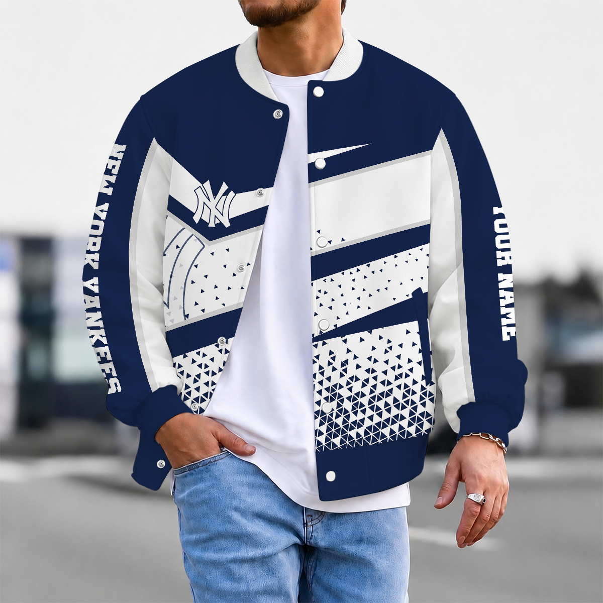 FINAL SALE - NEW CUSTOMIZED MLB01 NYY NEW YORK YANKEES SATIN VARSITY & BASEBALL JACKET