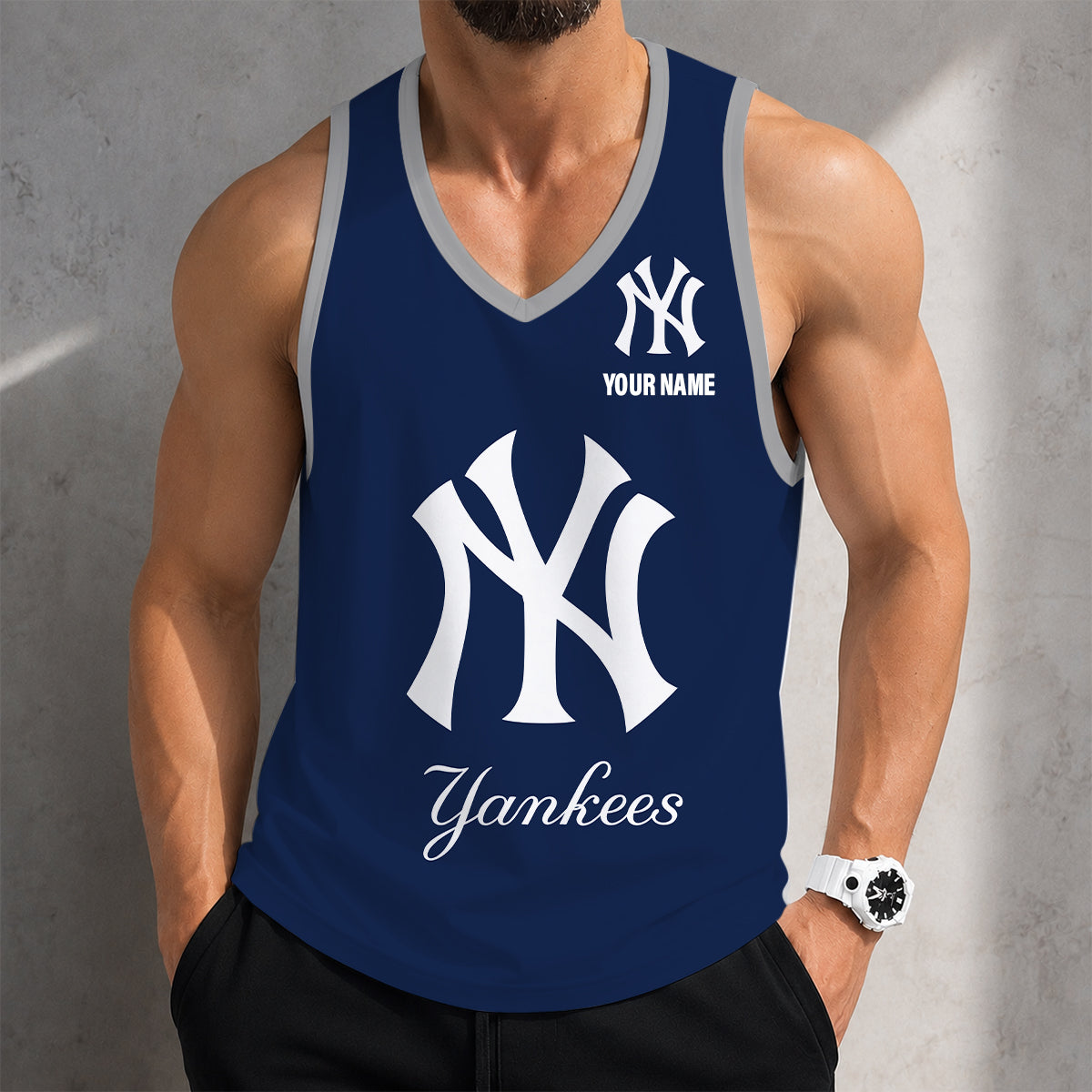 FINAL SALE - NEW CUSTOMIZED MLB01 NYY NEW YORK YANKEES UNISEX TANK TOP