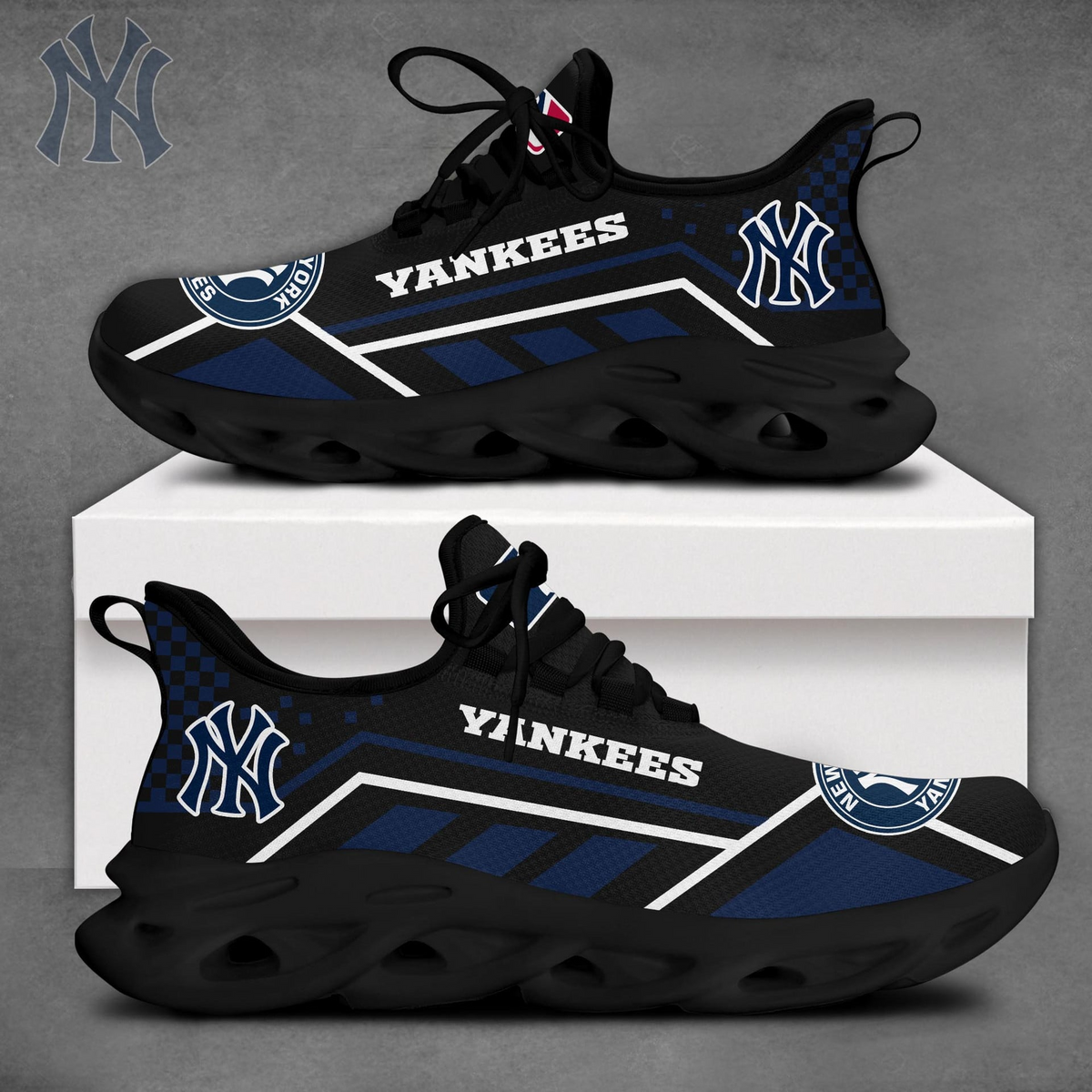 SPECIAL EDITION - NEW CUSTOMIZED MLB01 NYY NEW YORK YANKEES MAX SOUL SHOES