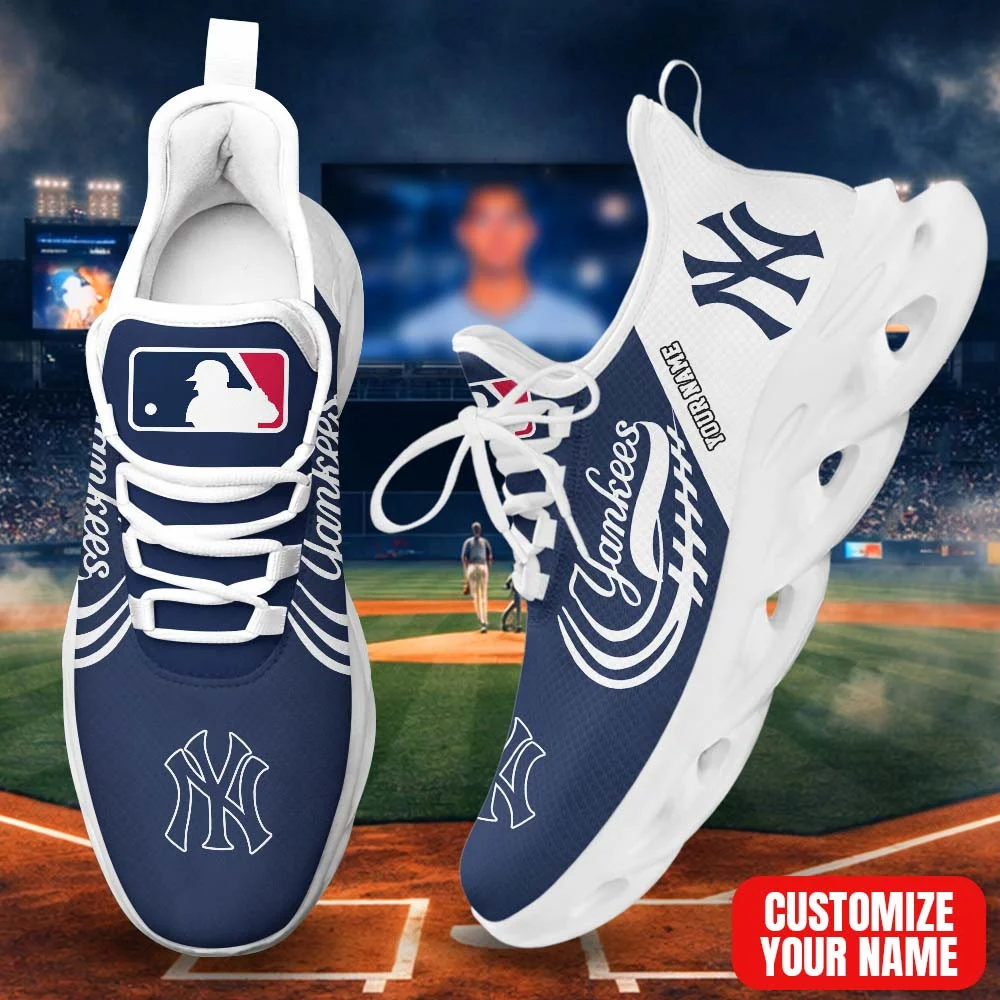 LIMITED EDITION - NEW CUSTOMIZED MLB01 NYY NEW YORK YANKEES PREMIUM CLUNKY SNEAKERS