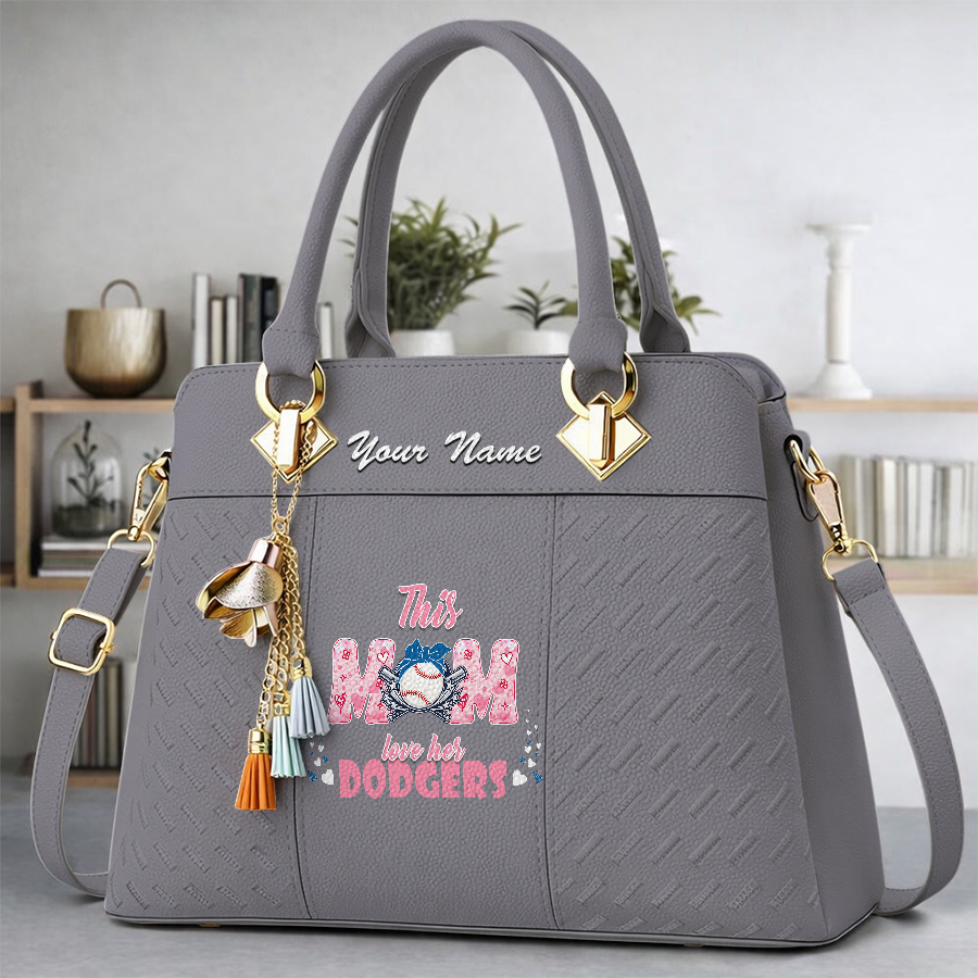 LIMITED EDITION - NEW CUSTOMIZED MLB02 LAD LOS ANGELES DODGERS ZIP HANDBAG MULTICOLOR