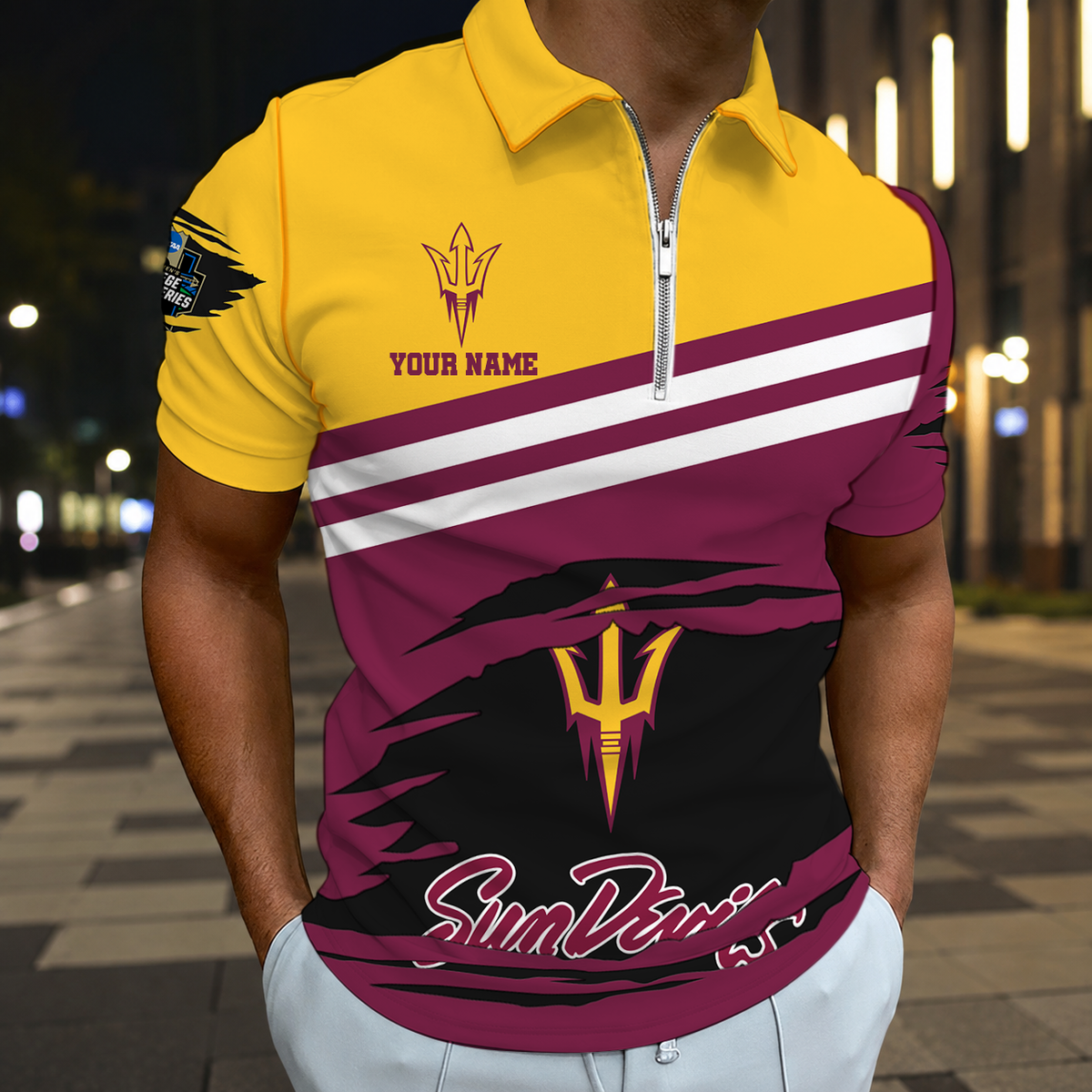 HOT DEAL - NEW CUSTOMIZED NCAA CWS02 ASS ARIZONA STATE SUN DEVILS T-SHIRT, POLO SHIRT, ZIP POLO SHIRT, SWEATSHIRT, HOODIE & ZIP HOODIE