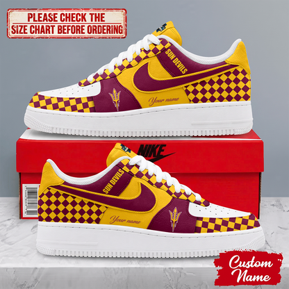 EXCLUSIVE EDITION - NEW CUSTOMIZED NCAA CWS02 ASS ARIZONA STATE SUN DEVILS AF1 SHOES