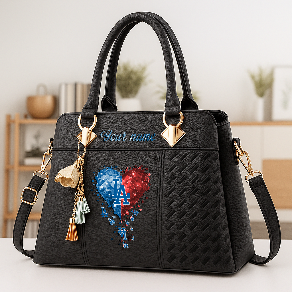LIMITED EDITION - NEW CUSTOMIZED MLB02 LAD LOS ANGELES DODGERS ZIP HANDBAG MULTICOLOR