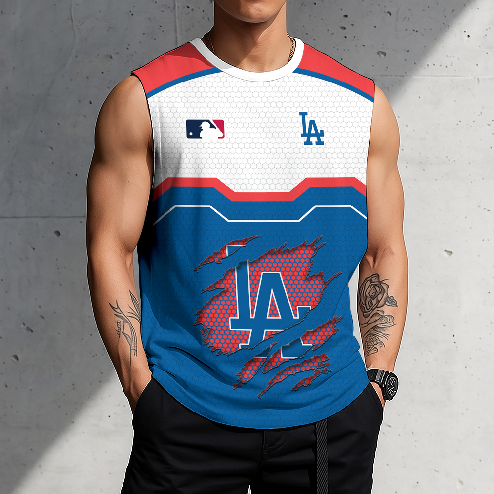 FINAL SALE - NEW CUSTOMIZED MLB02 LAD LOS ANGELES DODGERS MEN'S GYM SHIRT