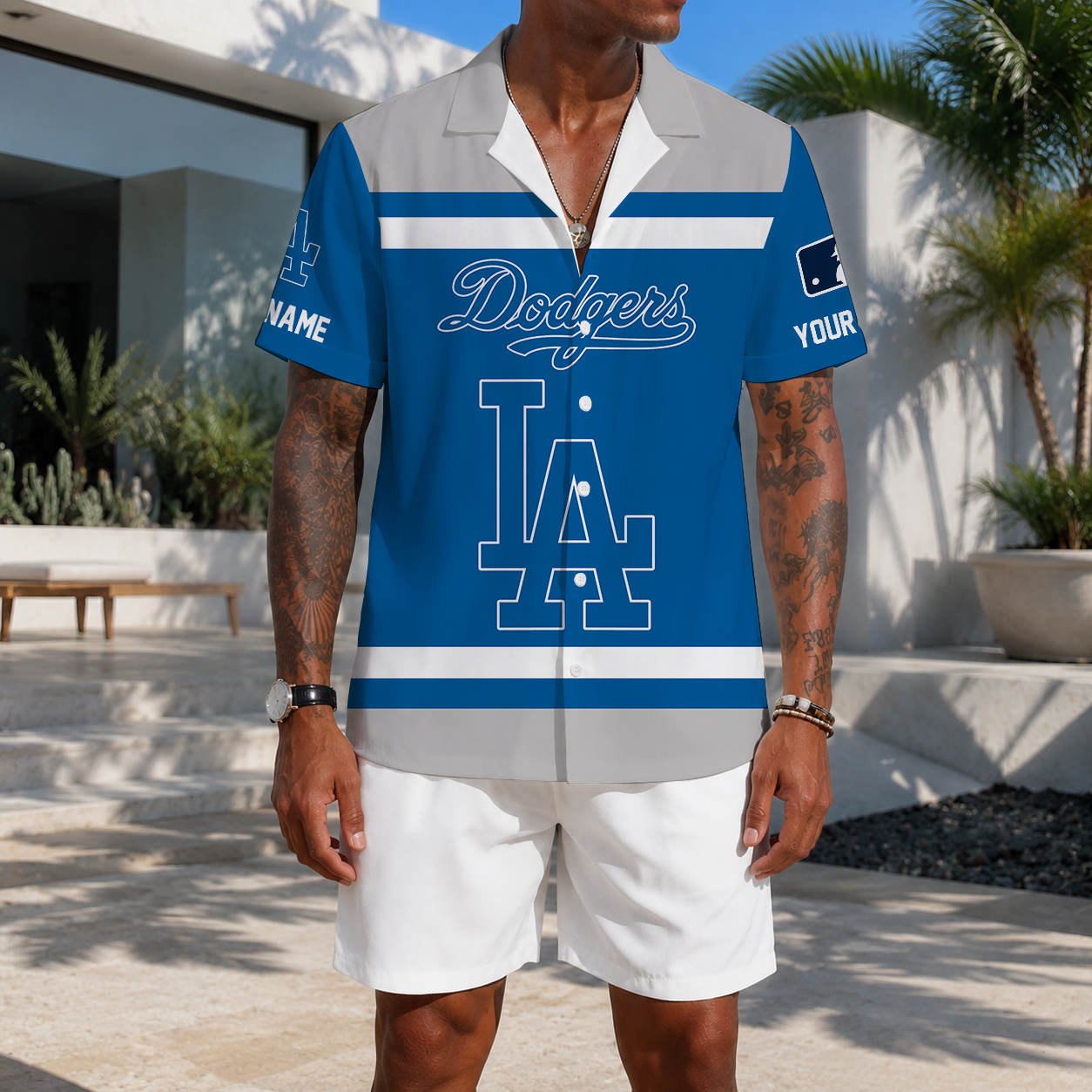 MEGA SALE - NEW CUSTOMIZED MLB02 LAD LOS ANGELES DODGERS UNISEX HAWAIIAN SHIRT
