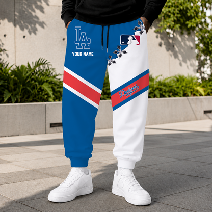 FINAL SALE - NEW CUSTOMIZED MLB02 LAD LOS ANGELES DODGERS SWEATPANTS