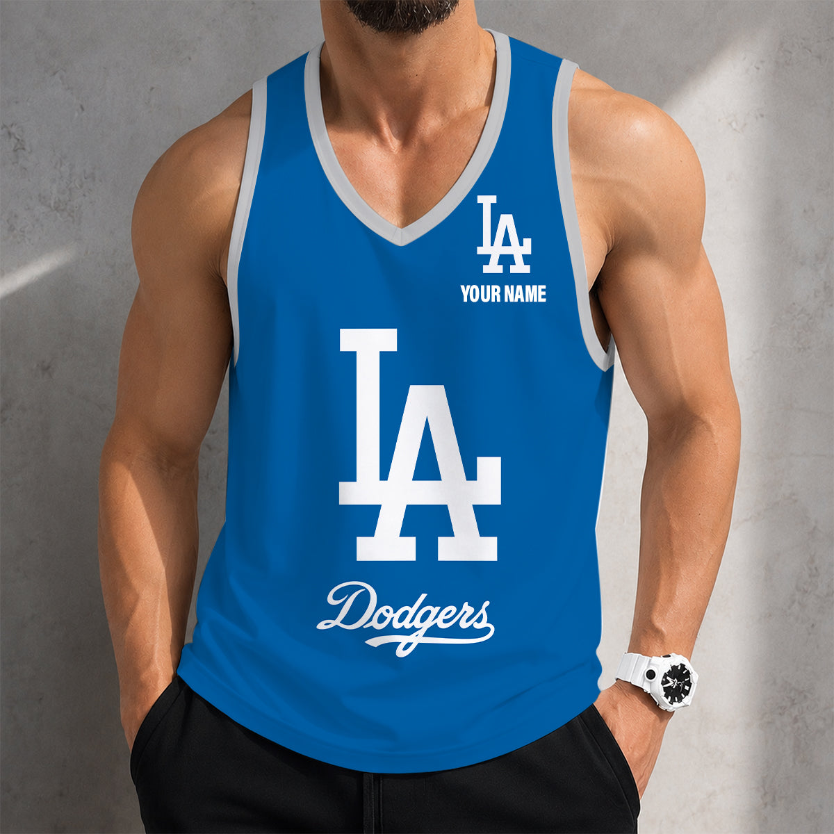 FINAL SALE - NEW CUSTOMIZED MLB02 LOS ANGELES DODGERS UNISEX TANK TOP