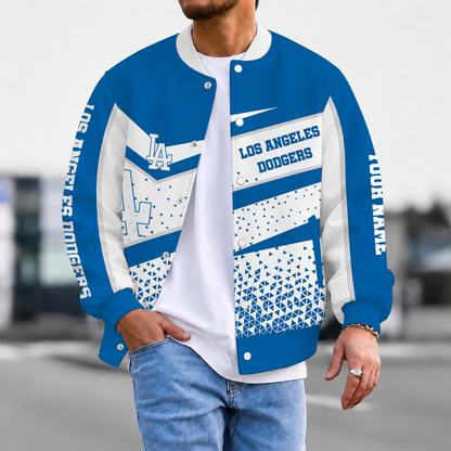 FINAL SALE - NEW CUSTOMIZED MLB02 LAD LOS ANGELES DODGERS SATIN VARSITY & BASEBALL JACKET