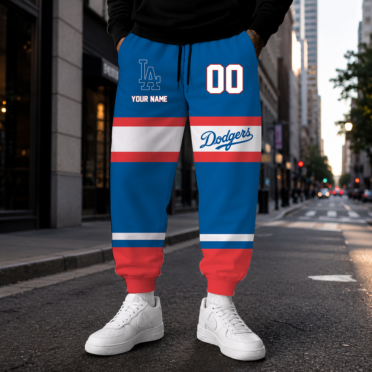 EXCLUSIVE EDITION - NEW CUSTOMIZED MLB02 LAD LOS ANGELES DODGERS SWEATPANTS