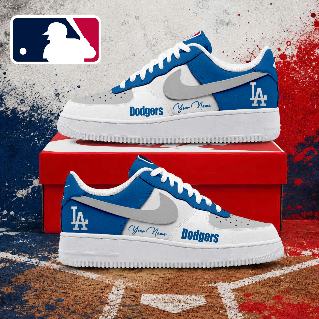 LIMITED EDITION - NEW CUSTOMIZED MLB02 LAD LOS ANGELES DODGERS AF1 SHOES