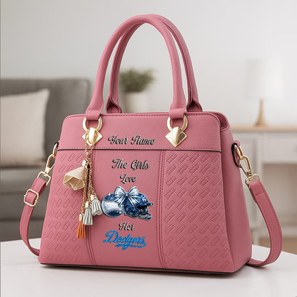 LIMITED EDITION - NEW CUSTOMIZED MLB02 LAD LOS ANGELES DODGERS ZIP HANDBAG MULTICOLOR