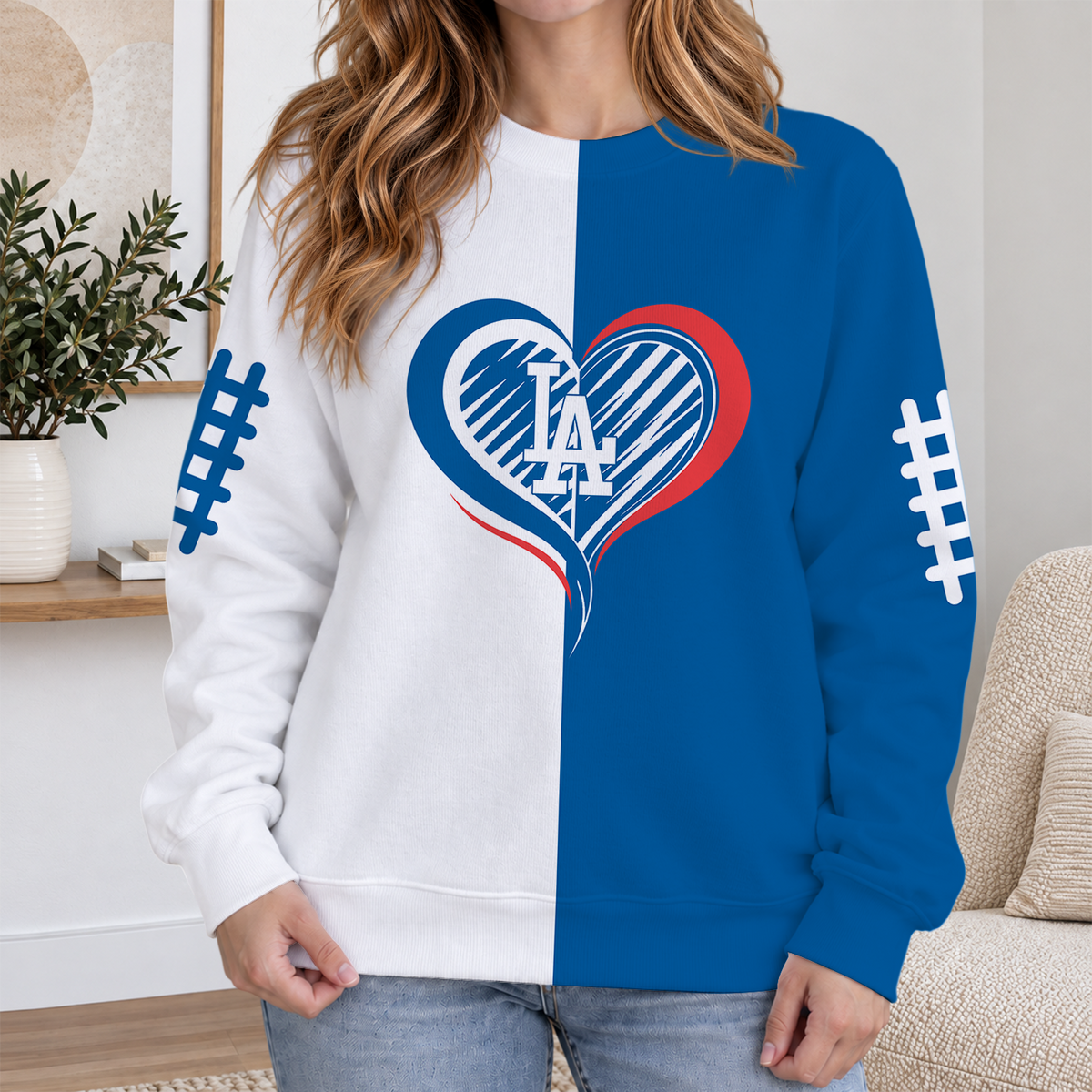 LIMITED EDITION - NEW CUSTOMIZED MLB02 LAD LOS ANGELES DODGERS RIBBED HOODIE & SWEATSHIRT