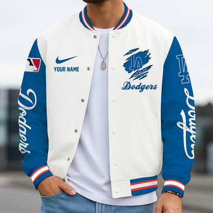 LIMITED EDITION - NEW CUSTOMIZED MLB02 LAD LOS ANGELES DODGERS BASEBALL JACKET, SATIN VARSITY JACKET