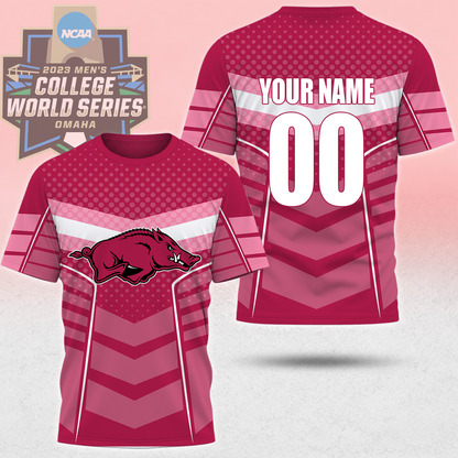 LIMITED EDITION - NEW CUSTOMIZED NCAA CWS03 AKR ARKANSAS RAZORBACKS T-SHIRT, POLO SHIRT, ZIP POLO SHIRT, SWEATSHIRT, HOODIE & ZIP HOODIE