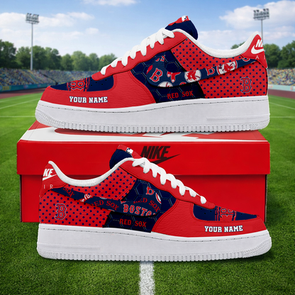 SPECIAL OFFER - NEW CUSTOMIZED MLB03 BRS BOSTON RED SOX AF1 SNEAKERS