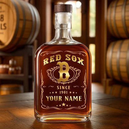 LIMITED EDITION - NEW CUSTOMIZED MLB03 BRS BOSTON RED SOX LUXURY WHISKEY BOTTLE 450ML