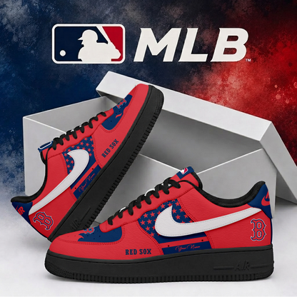 LIMITED EDITION - NEW CUSTOMIZED MLB03 BRS BOSTON RED SOX AF1 SHOES