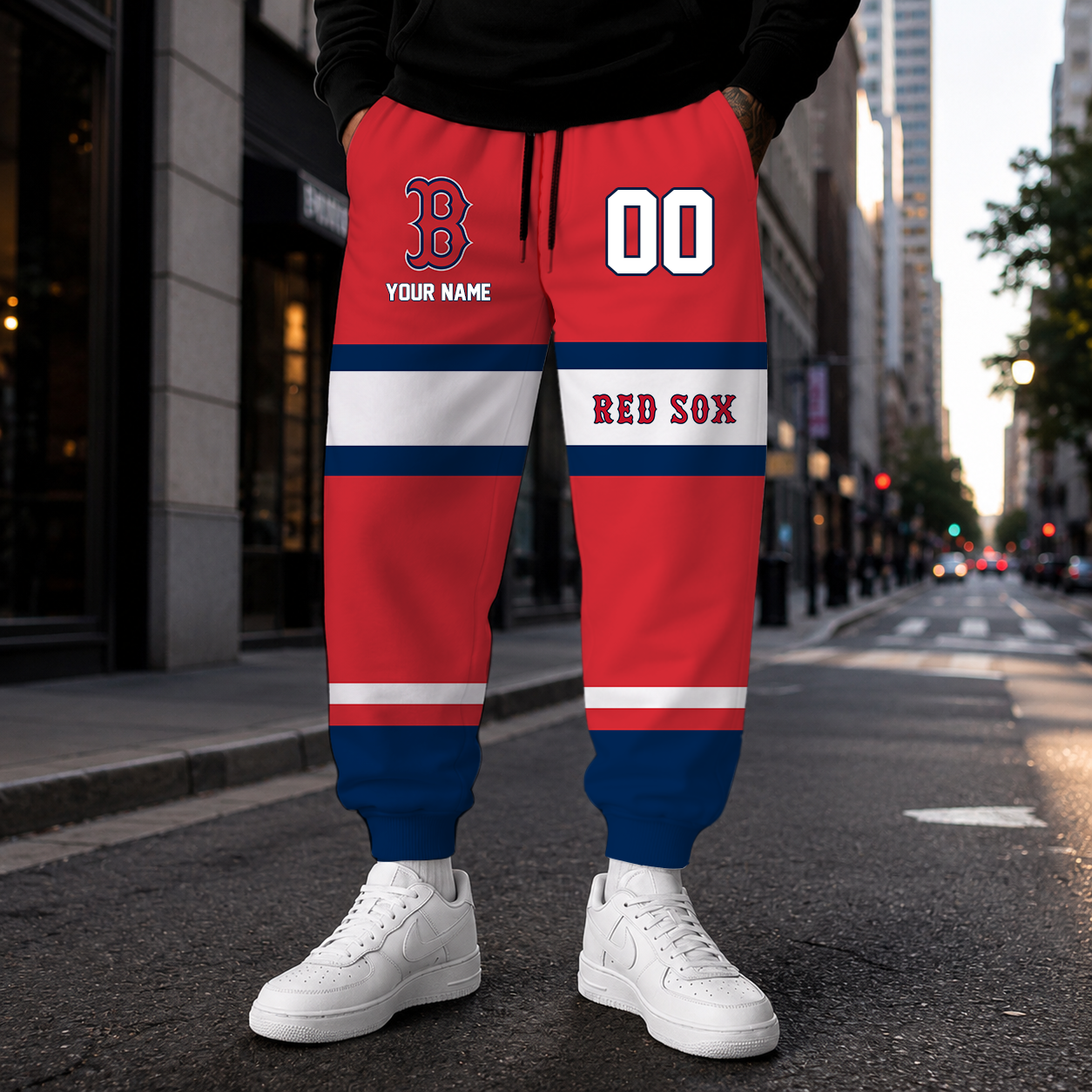 EXCLUSIVE EDITION - NEW CUSTOMIZED MLB03 BRS BOSTON RED SOX SWEATPANTS