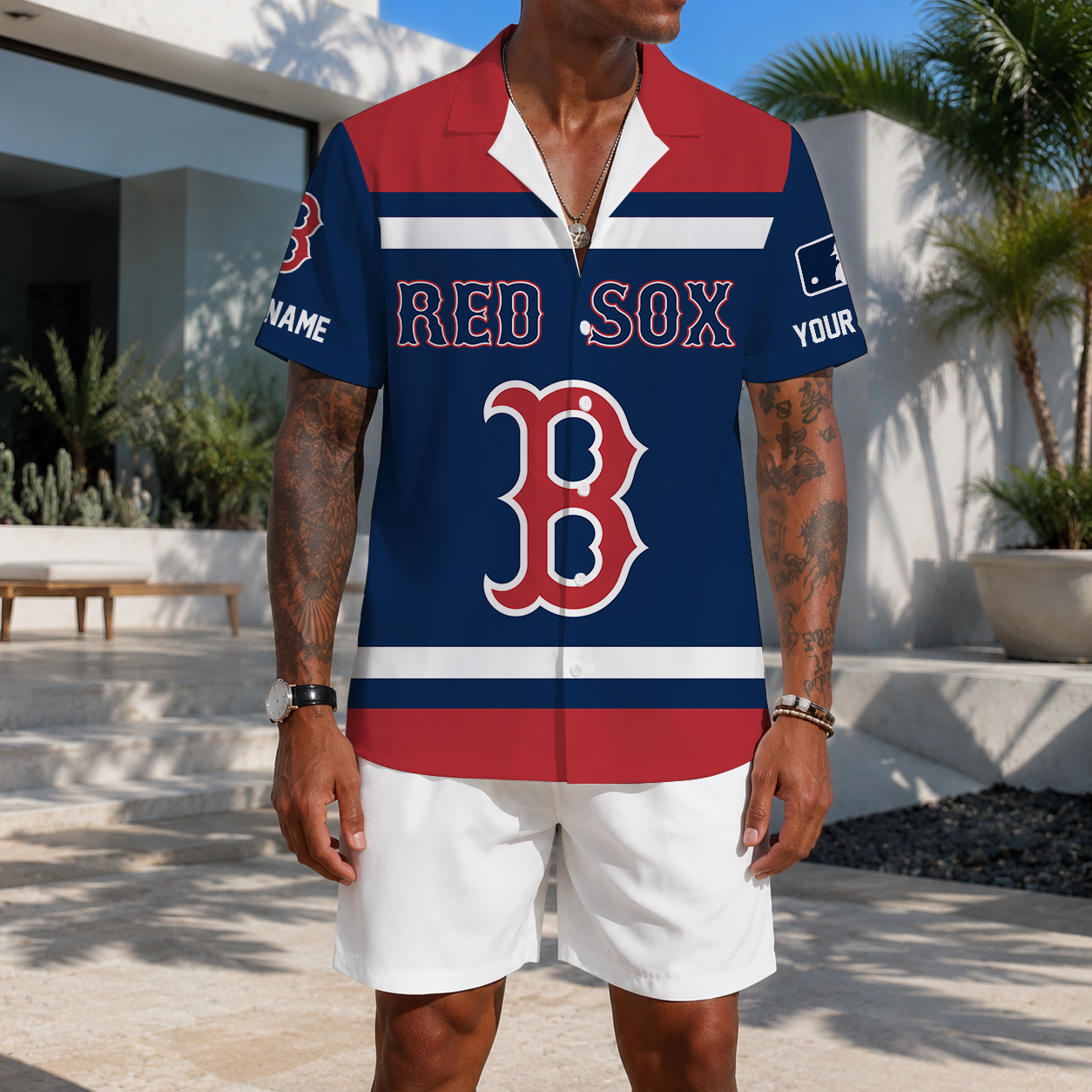 MEGA SALE - NEW CUSTOMIZED MLB03 BRS BOSTON RED SOX UNISEX HAWAIIAN SHIRT