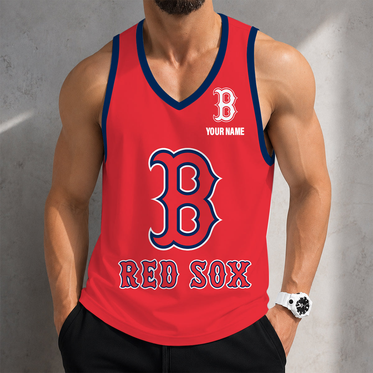 FINAL SALE - NEW CUSTOMIZED MLB03 BOSTON RED SOX UNISEX TANK TOP