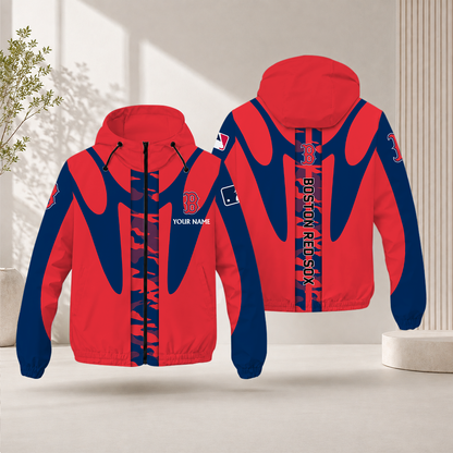 LIMITED EDITION - NEW CUSTOMIZED MLB03 BRS BOSTON RED SOX WINDBREAKER JACKET