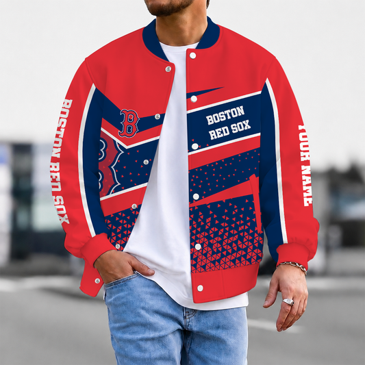 FINAL SALE - NEW CUSTOMIZED MLB03 MLB03 BRS BOSTON RED SOX VARSITY & BASEBALL JACKET