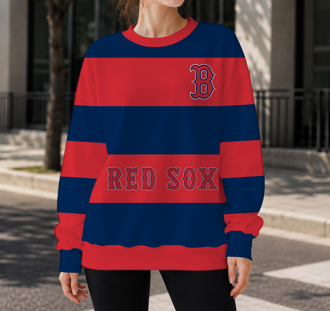 FINAL SALE - NEW CUSTOMIZED MLB03 BRS BOSTON RED SOX UNISEX SWEATSHIRT